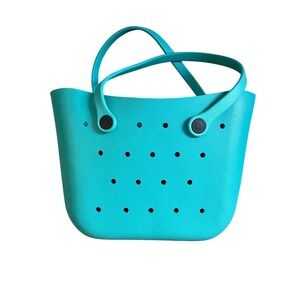 Teal Silicone Tote Bag Beach Pool Travel Boggs Style Resort Vacation Travel Bag